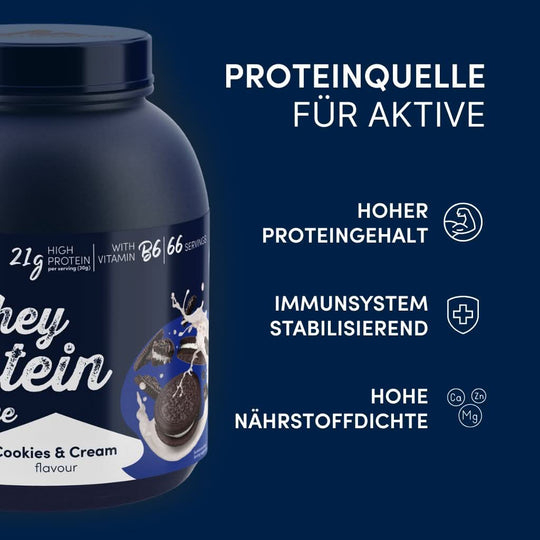 2kg Whey Proteinpulver | Cookies & Cream 22g Eiweiß