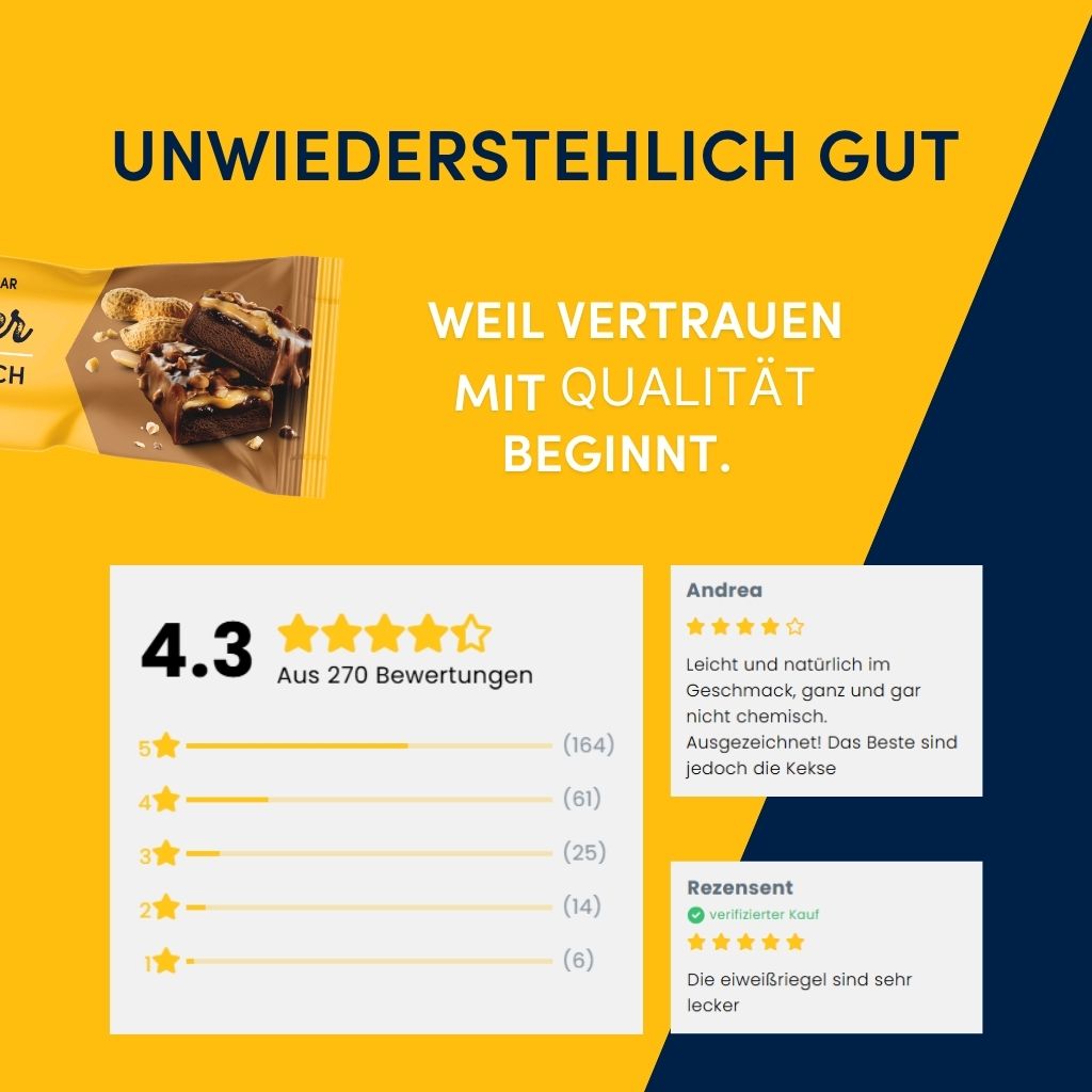Protein Riegel Layer - 18x 50g | Karamell & Erdnuss-Crunch
