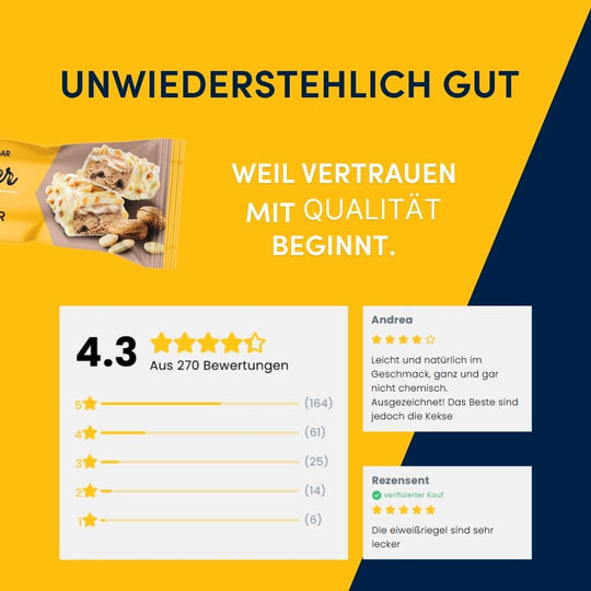 Protein Riegel Layer - 18x 50g | Weiße Schokolade & Salzmandel