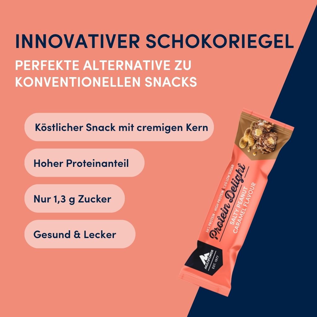 Protein Riegel Delight - 18x 35g | Salted Peanut & Karamell