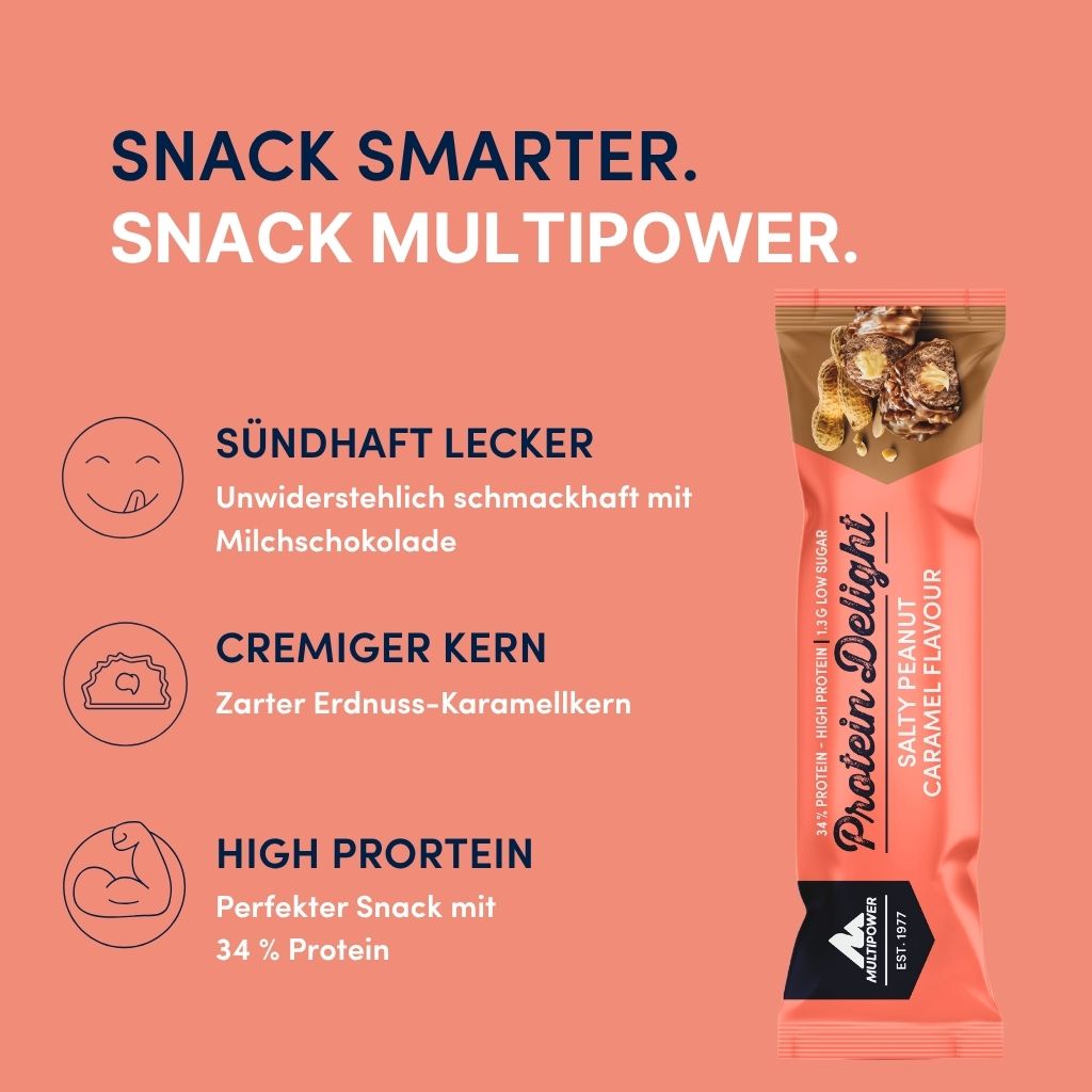 Protein Riegel Delight - 18x 35g | Salted Peanut & Karamell