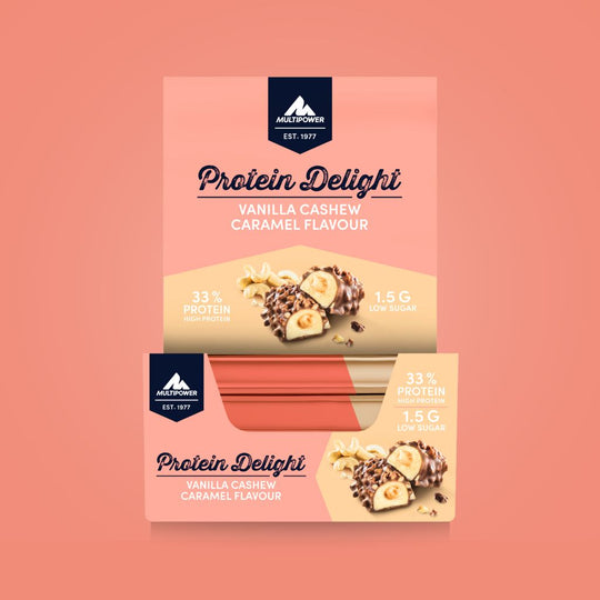 Protein Riegel Delight - 18x 35g | Vanille, Cashew & Karamell