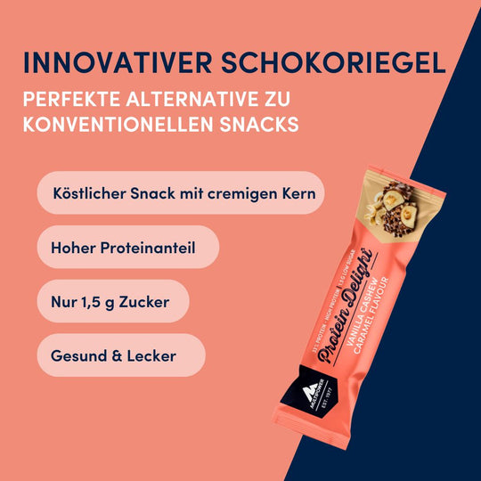 Protein Riegel Delight - 18x 35g | Vanille, Cashew & Karamell