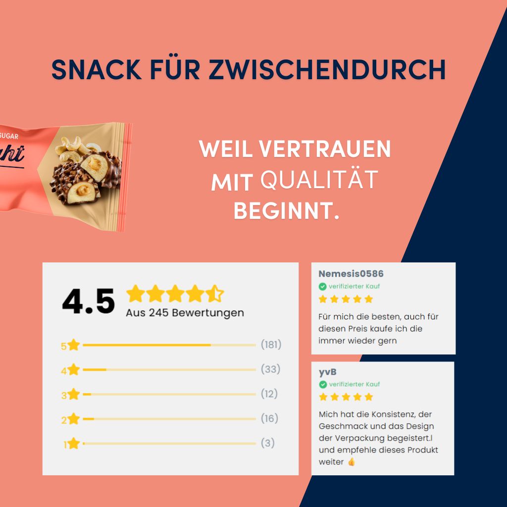 Protein Riegel Delight - 18x 35g | Vanille, Cashew & Karamell