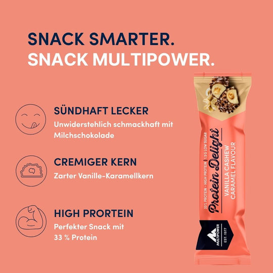 Protein Riegel Delight - 18x 35g | Vanille, Cashew & Karamell