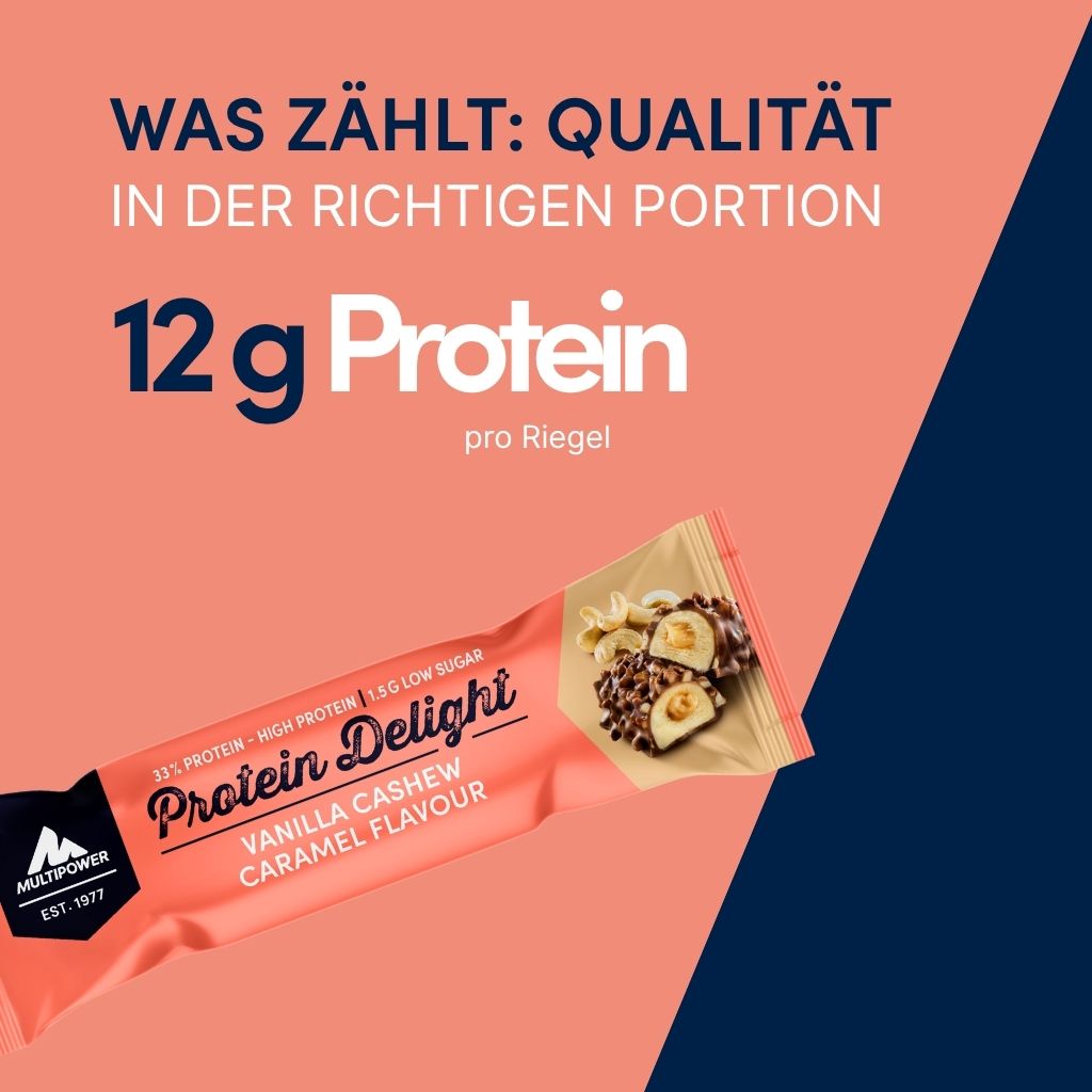 Protein Riegel Delight - 18x 35g | Vanille, Cashew & Karamell