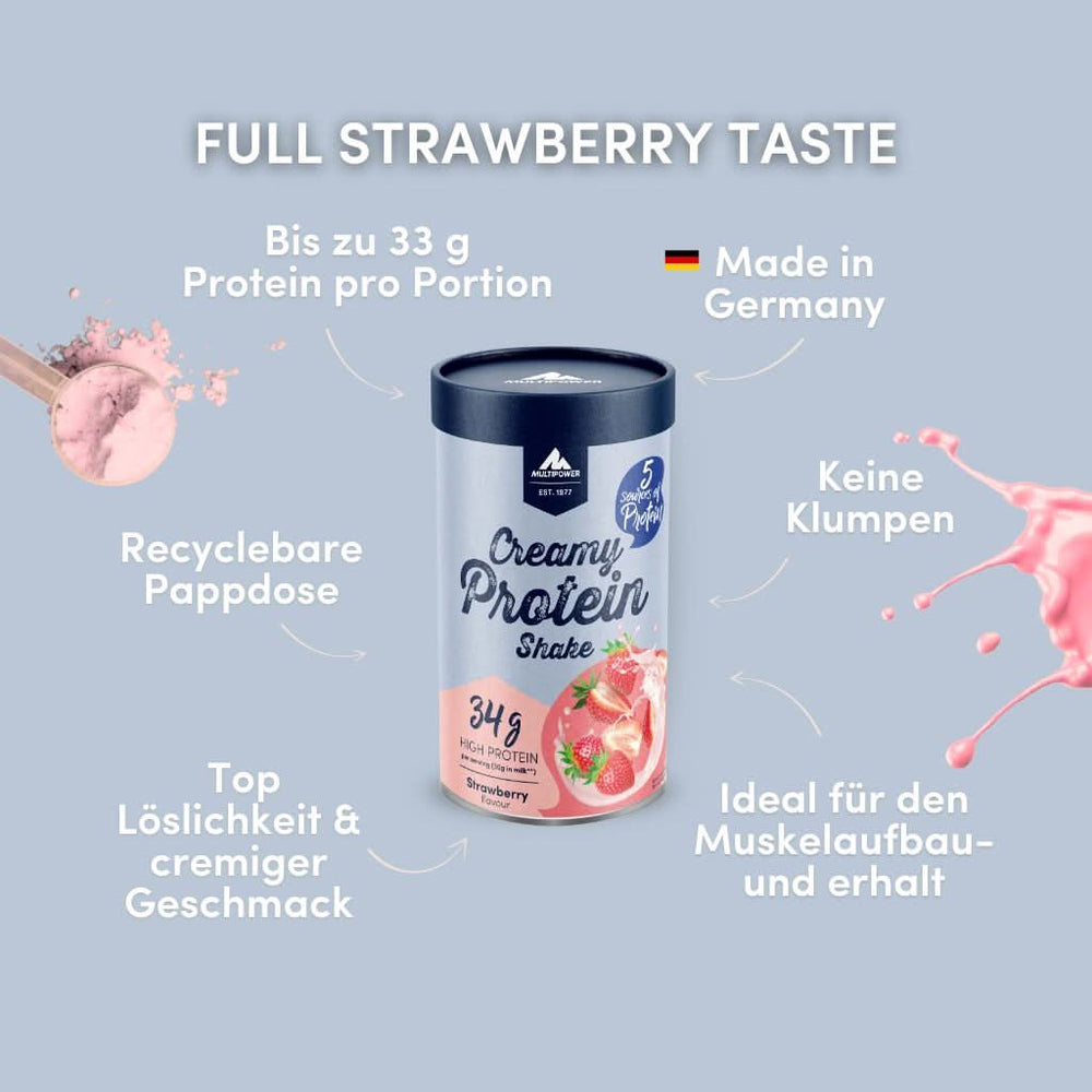 Creamy Protein Pulver 420g | 33g Eiweiß - Erdbeere