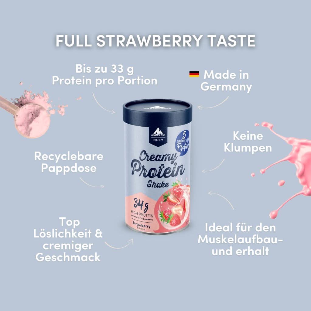 Creamy Protein Pulver 420g | 33g Eiweiß - Erdbeere