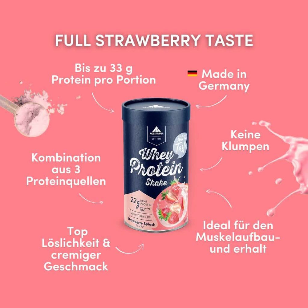 Whey Protein Pulver 420g | 22g Eiweiß - Strawberry