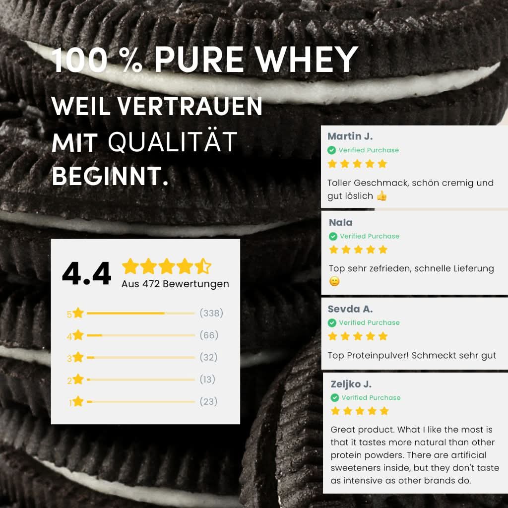 2kg Whey Proteinpulver | Cookies & Cream 22g Eiweiß