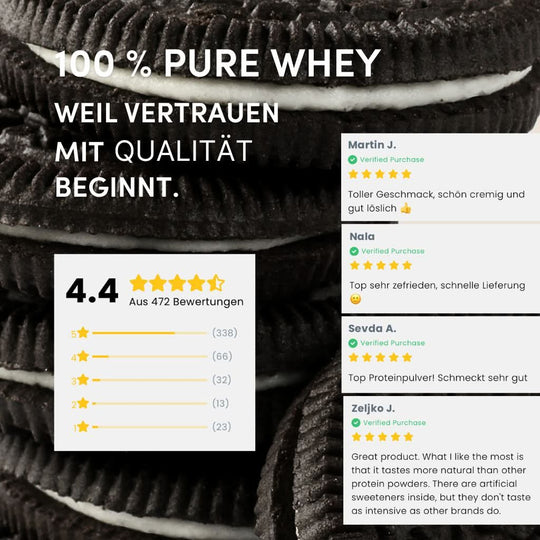 2kg Whey Proteinpulver | Cookies & Cream 22g Eiweiß