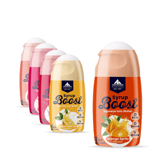 Syrup Boost Probierpaket (4+1) inkl. Gratis Multipower Glas