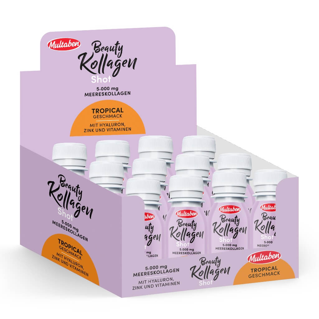 12x60ml Multaben Beauty Collagen Shot Tropical | 5g Kollagen pro Shot