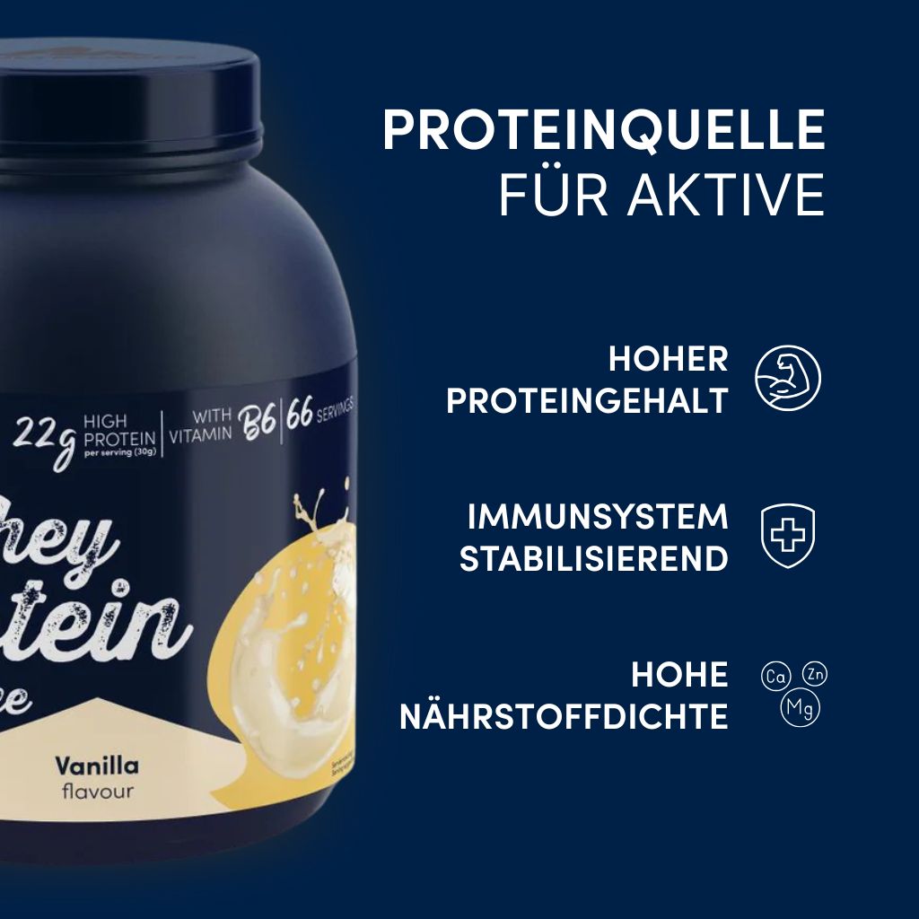 2kg Whey Proteinpulver | Vanille 22g Eiweiß