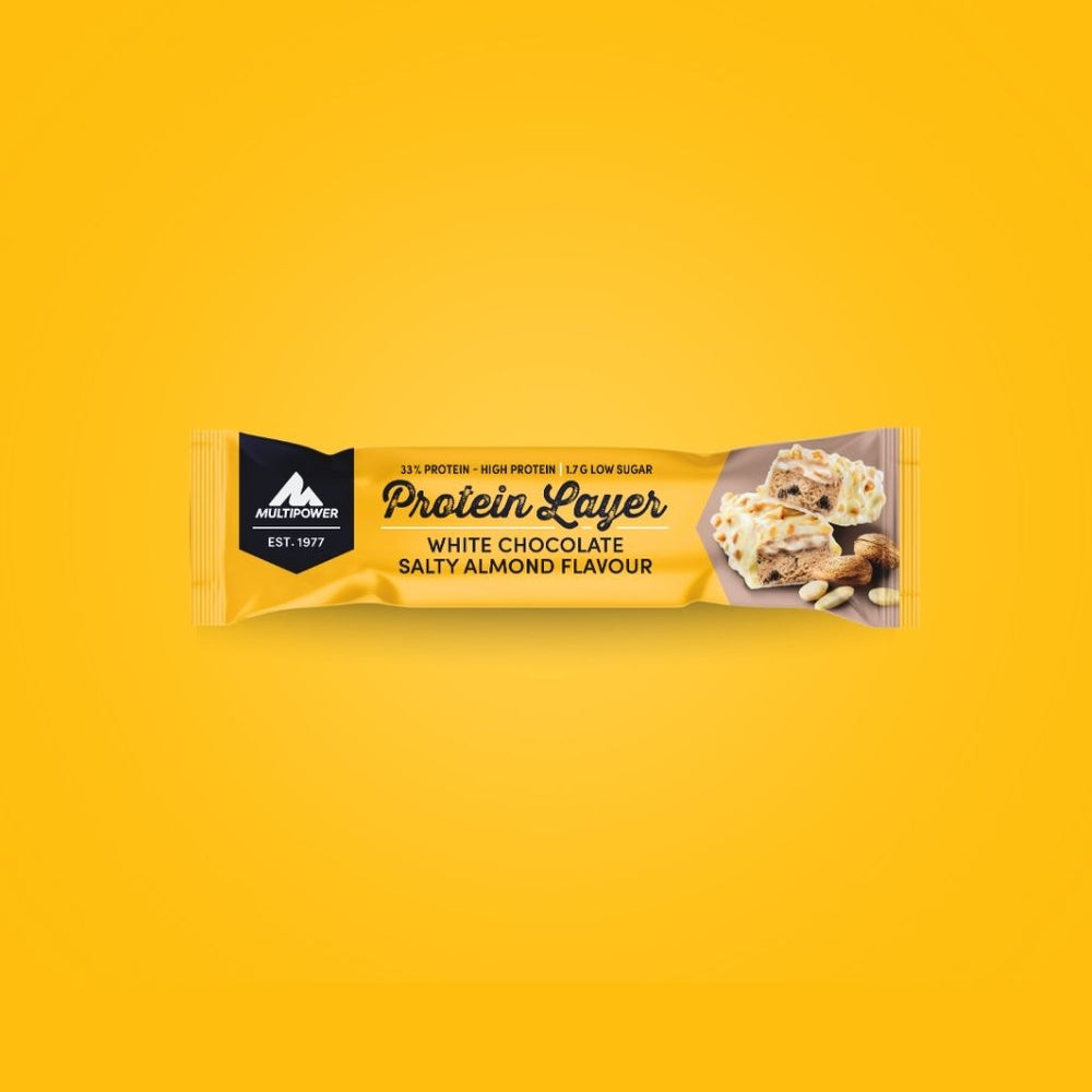 Protein Riegel Layer - 18x 50g | Weiße Schokolade & Salzmandel