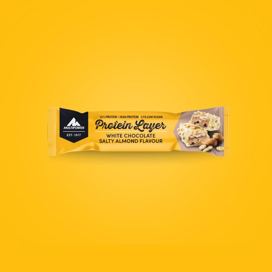 Protein Riegel Layer - 18x 50g | Weiße Schokolade & Salzmandel