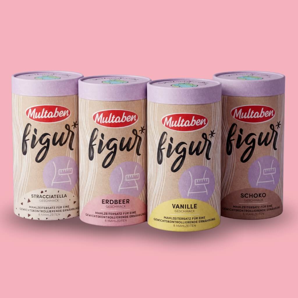 Figur Diät Shake Mahlzeitenersatz (Probierpaket 4x440g) inkl. Shaker