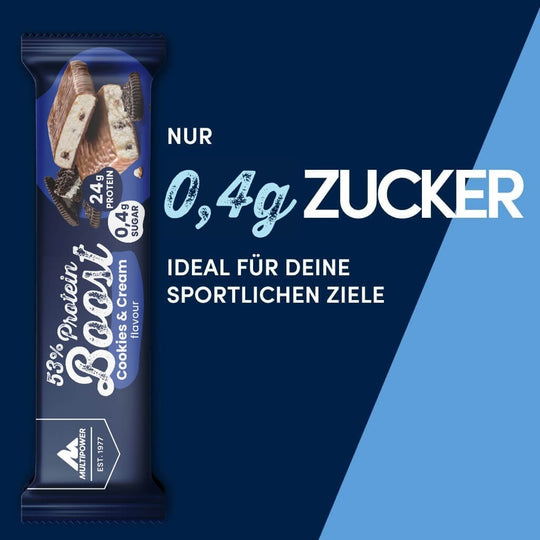 Boost Proteinriegel mit 53% Protein, Cookies & Cream (Artikel mit verkürzter Haltbarkeit)