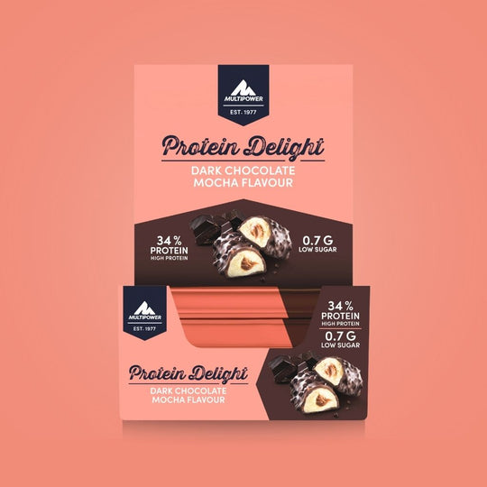 Protein Riegel Delight - 18x 35g | Zartbitter-Schokolade & Mokka