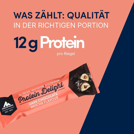 Protein Riegel Delight - 18x 35g | Zartbitter-Schokolade & Mokka