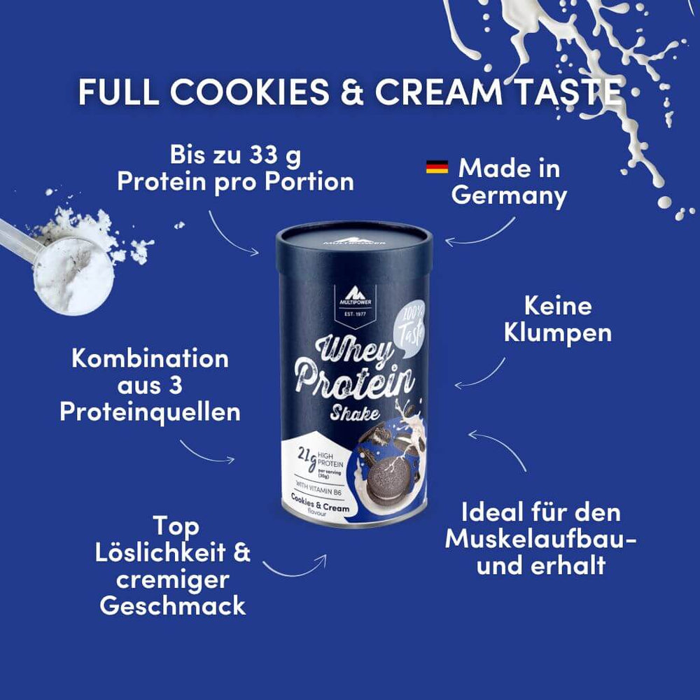 Whey Protein Pulver 420g | 22g Eiweiß - Cookies & Cream