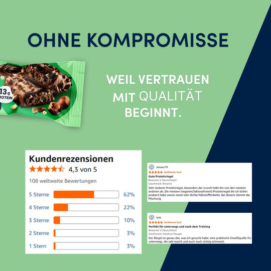 Vegan Layer Haselnuss Nougat 55g | 13g Protein NEU