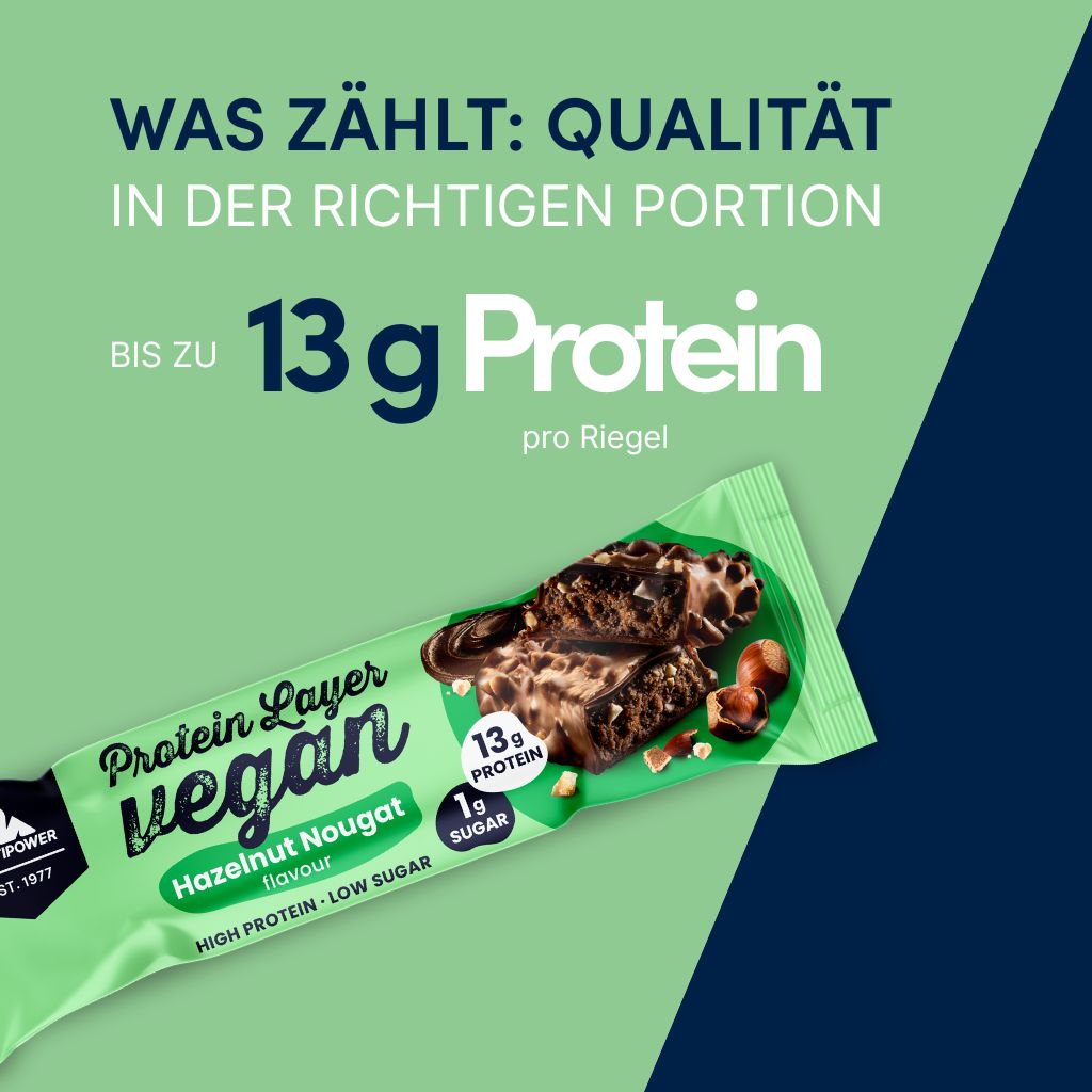 Vegan Layer Haselnuss Nougat 55g | 13g Protein NEU