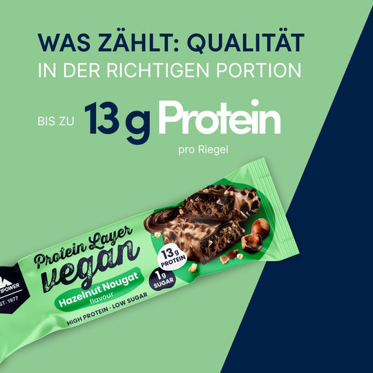 Vegan Layer Haselnuss Nougat 55g | 13g Protein NEU