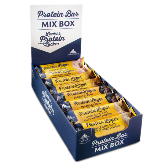 Protein Layer als Probierbox mit 18 x 50g Proteinriegeln
