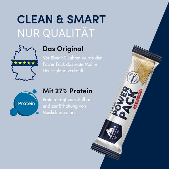Power Pack CLASSIC WHITE Proteinriegel - 35g | Weiße Schokolade