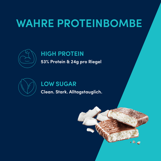53% Protein Boost Kokosnuss - 45g | 24g Protein pro Riegel