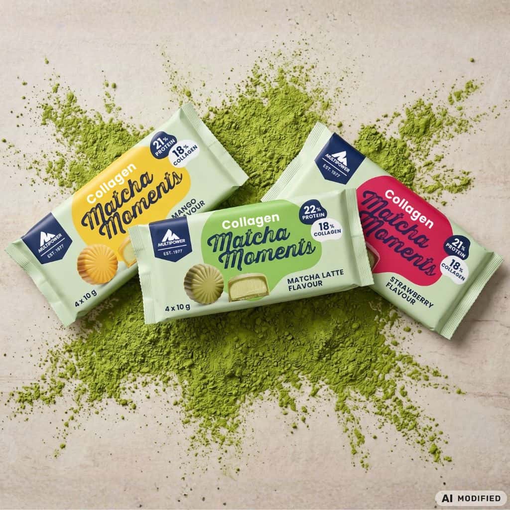 Collagen Matcha Moments, Erdbeere | 4x10g Kollagen Pralinen