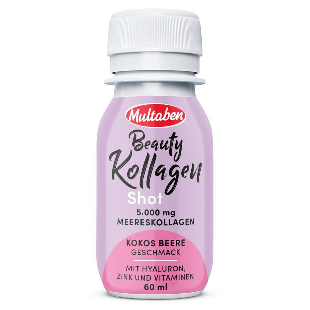12x60ml Multaben Beauty Collagen Shot Kokos Beere | 5g Kollagen pro Shot