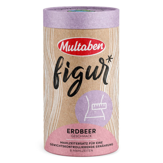 Multaben Figur Protein Shake Pulver Mahlzeitenersatz Erdbeer in der 440g Dose