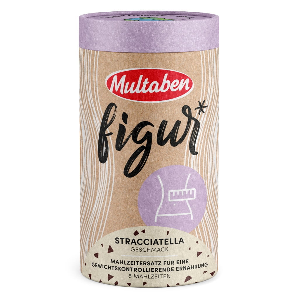 Multaben Figur Protein Shake Pulver Mahlzeitenersatz Stracciatella in der 440g Dose