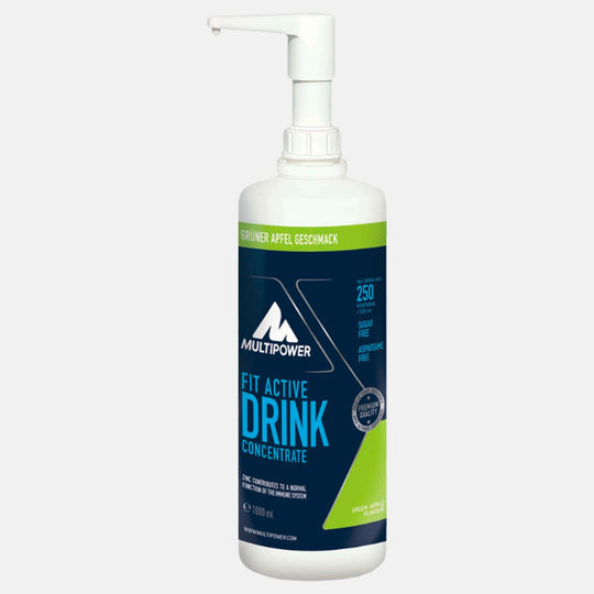 Multipower Fit Active Getränkekonzentrat 1L – konzentriertes Getränk mit frischem grünem Apfelgeschmack, optimal für aktive Tage.