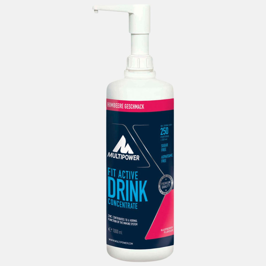 Multipower Fit Active Getränkekonzentrat 1L – fruchtig-erfrischendes Konzentrat mit Himbeergeschmack, ideal zur Regeneration und Hydration.