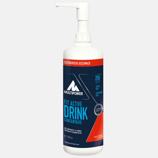 Multipower Fit Active Getränkekonzentrat 1L – konzentriertes Sportgetränk mit intensivem Sauerkirschgeschmack zur schnellen Flüssigkeitszufuhr.