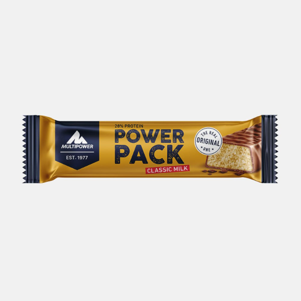 Multipower Power Pack Riegel 35g – cremiger Proteinriegel mit zarter Vollmilchschokolade, perfekt für unterwegs oder nach dem Sport