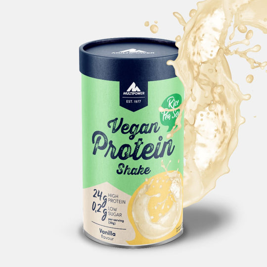 Multipower Vegan Protein Shake 420g – cremiger, veganer Proteinshake mit feinem Vanillearoma auf pflanzlicher Basis.