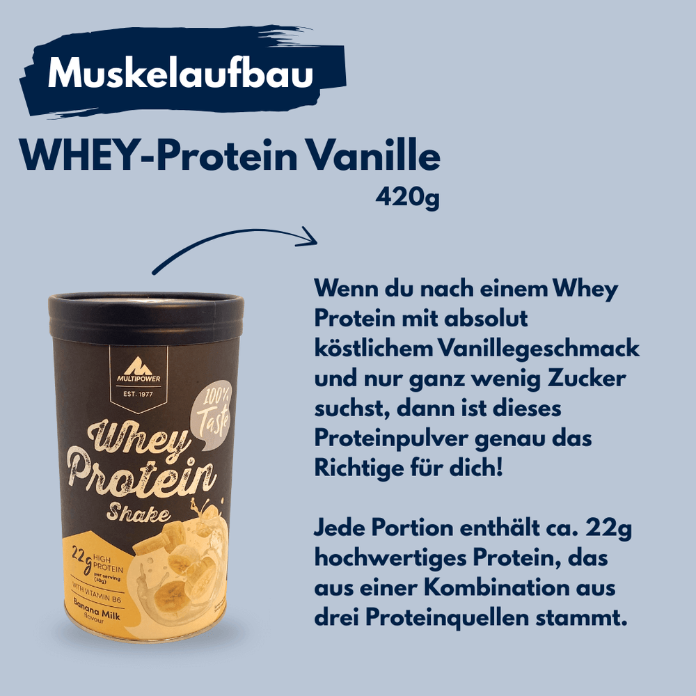 Muskelaufbau WHEY Vanille-Protein + Creatine inkl. Handtuch