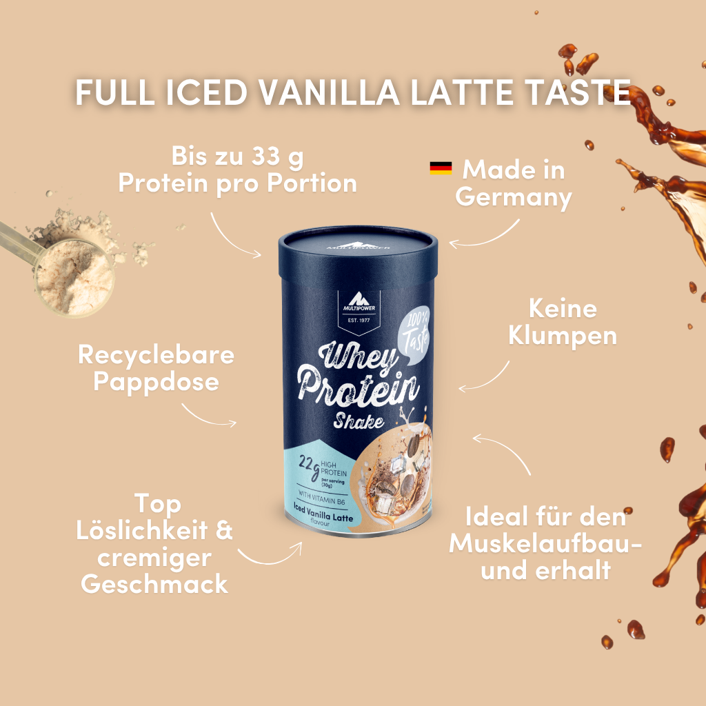 420g Whey Protein Pulver Iced Vanilla Latte | Protein Kaffee
